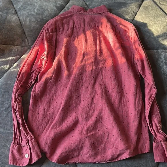 Red pattern button down - Picture 2 of 2